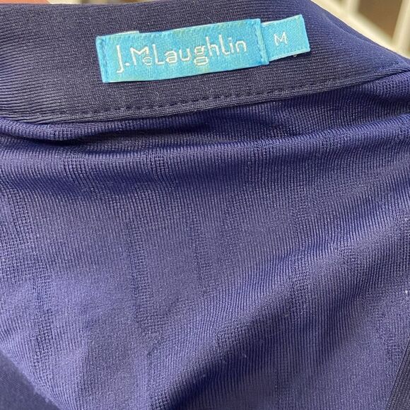 J. McLauglin Navy Blue Chain link Carly Catalina Cloth Top.  Size M - Picture 5 of 7